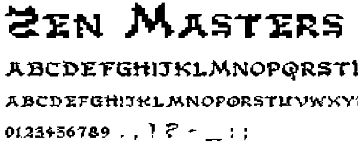 Zen Masters Expanded font